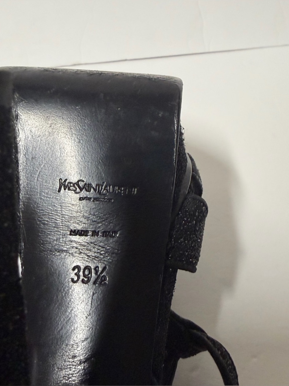 Saint Laurent Tribute 105 Platform Sandals Calfskin Black size 39.5 - Picture 12 of 13